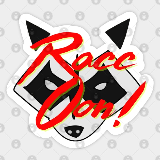 Funny Rock On - Racoon parody Sticker by PincGeneral